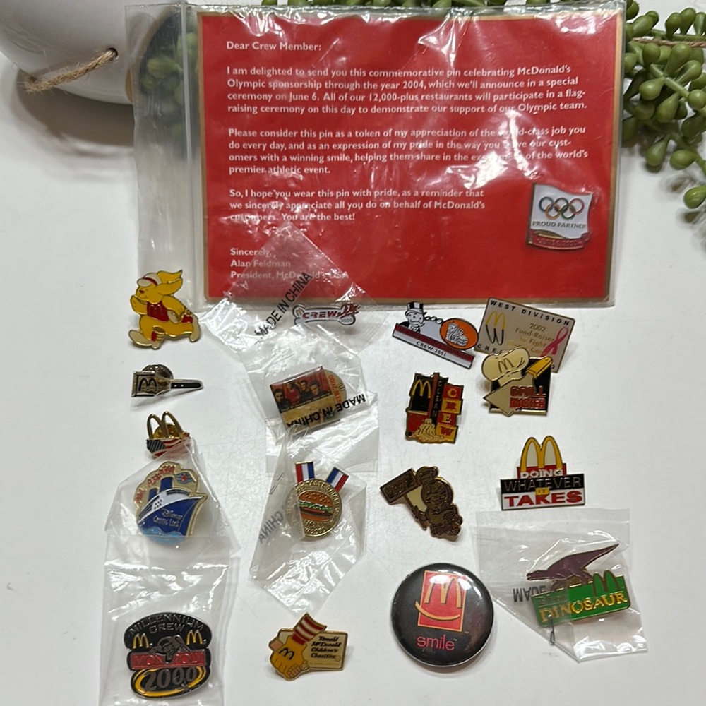 18 McDonald's Commemorative Pin’s (6 Are New in Packaging)